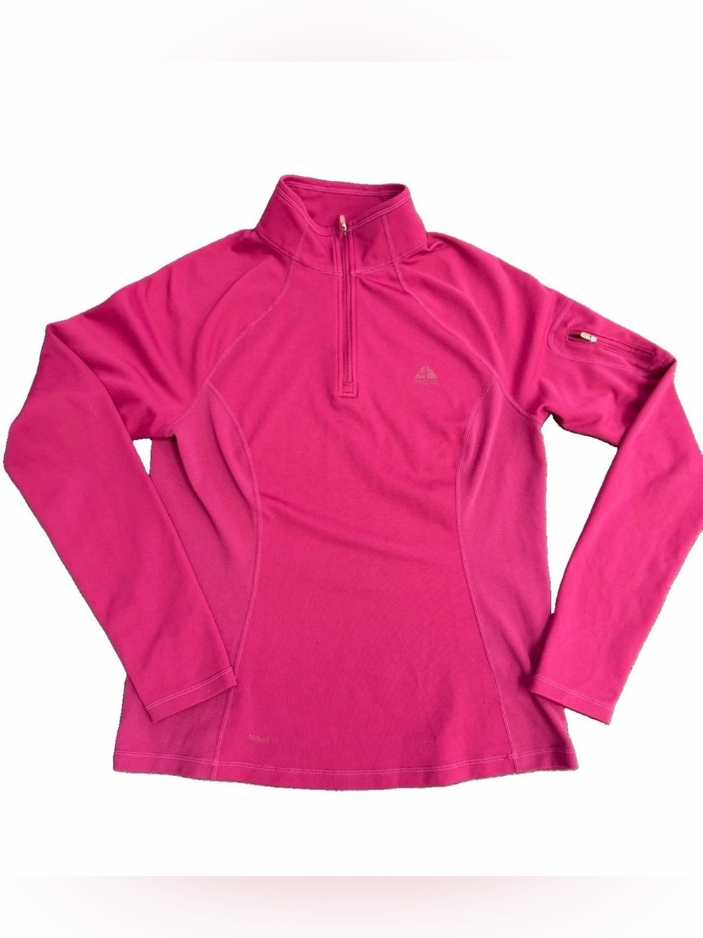 Nike ACG FitDry Pink 1/4 Zip Mock Neck Long Sleeve Hiking Pullover M